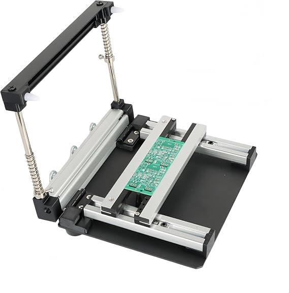 Manual PCB Stencil Printer Small Screen Printing Station, SMT Steel Mesh Solder Paste Printing Table with Adjustable Thickness Precision Printing for SMT Assembly & PCB Assembly