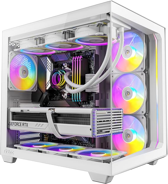 Antec C5 ARGB Mid-Tower ATX PC Case, 7 ARGB PWM Fans, White