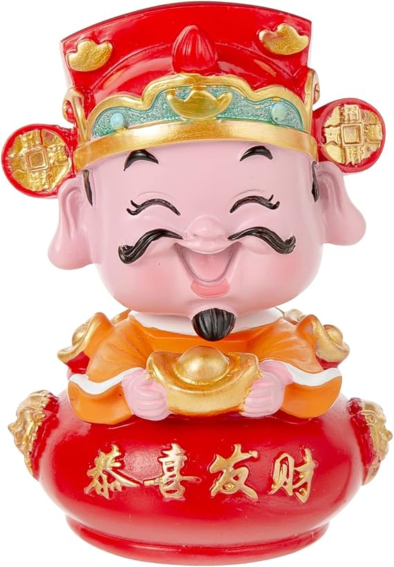 Top Resin CAI Shen Statue - God of Wealth and Fortune, Caishen Figurines & Sculpture, Tsai Shen Yeh - Feng Shui Decor & Gifts for Home, Feng Shui Statue, Chinese Decor & Gifts,Chinese New Year Gift