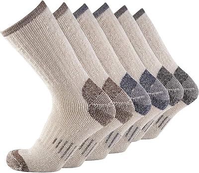 Merino Wool Men Crew Socks Warm Socks Athletic Socks for Men, Suitable for Hiking,Trekking,Camping ...