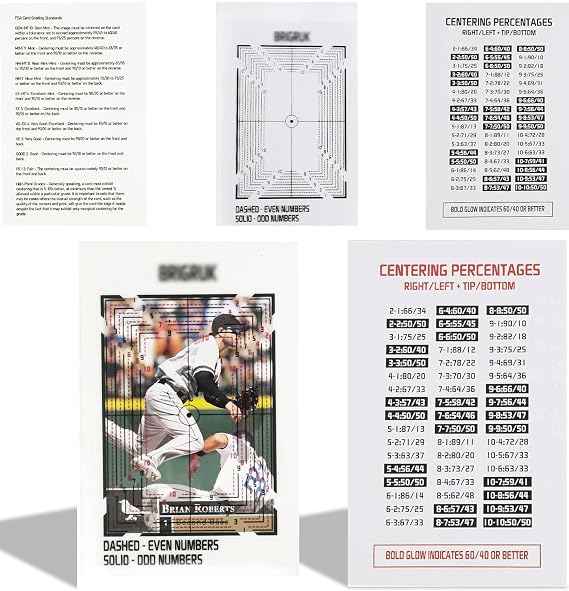 BDJBXK Card Centering Grading Tool, Sports Cards Grading Kit, Includes Two Sets of Sports Trading Cards Measuring Tools.