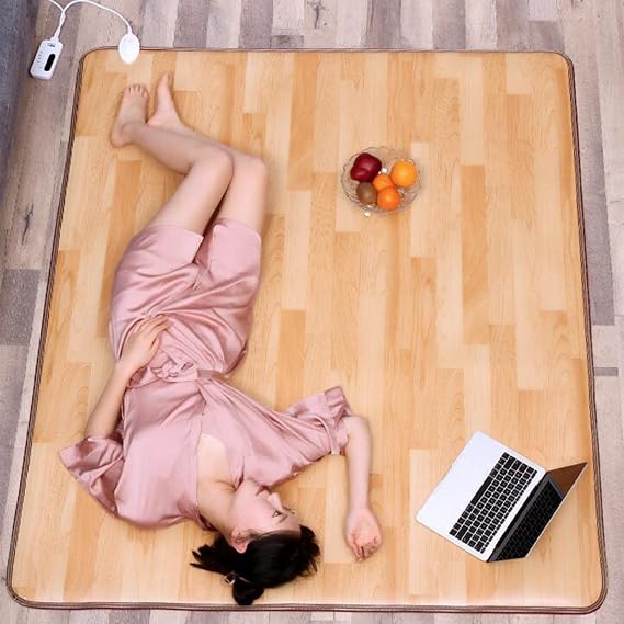 Electric Heated Floor Mats, Adjustable Temperature Toes Warming Heater, Winter Under Desk Foot Warmer Home Foot Warmer Carpet Heating Pads (50x60cm(20x24inch), A)