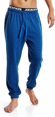 JOE BOXER Allover Smiley Face Mens Pajama Pants, Mens Lounge Pants with Pockets, French Terry Jogger Sweatpants for Men