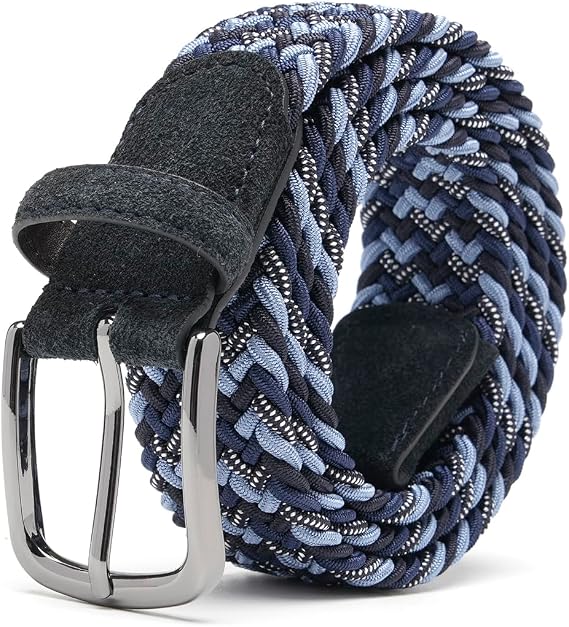 Fabio Valenti Men's Stretch Belt,Woven Braided Web Belt 1 3/8 for Golf Casual Pants Shirts Jeans