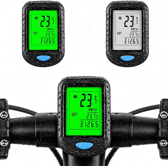 CYFIE Wireless Bike Computer for Road & Mountain Bikes, 2.9" LCD Bicycle Speedometer & Odometer with Backlight, Waterproof Cycling Computer Tracks Speed, Distance & Riding Time