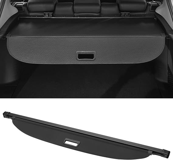 Motoforti Car Trunk Retractable Cargo Cover for Kia Niro 2017-2022 Rear Trunk Parcel Shelf Luggage Security Shield Shade, Canvas, Gloss Black