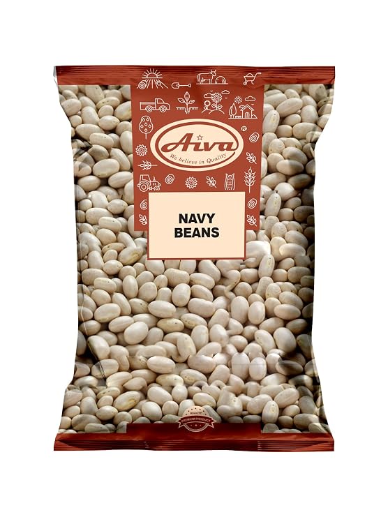 Aiva Dried Navy (Pea) Beans | White Beans Dry | Dried Legumes - 4 LB, Navy Bean Seeds, Dried White Beans for Cooking