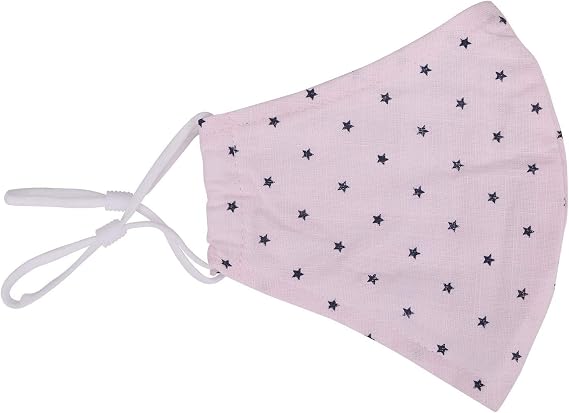 Face Mask Washable Face Cover Bandana Face Mask 3 Layers Cotton Face Mask Breathable Fashion Face Mask to Protect Against Pollution Light Pink & Black Pack of 1