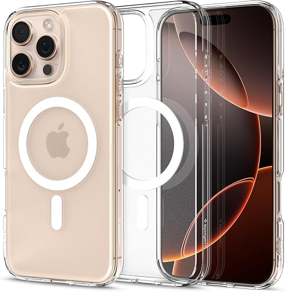 Spigen iPhone 16 Pro ile Uyumlu MagSafe Kılıf Ultra Hybrid Mag Fit Frost Sararmaya Dayanıklı Mat Beyaz Şeffaf Kapak - ACS08133 (Spigen TR Garantili)