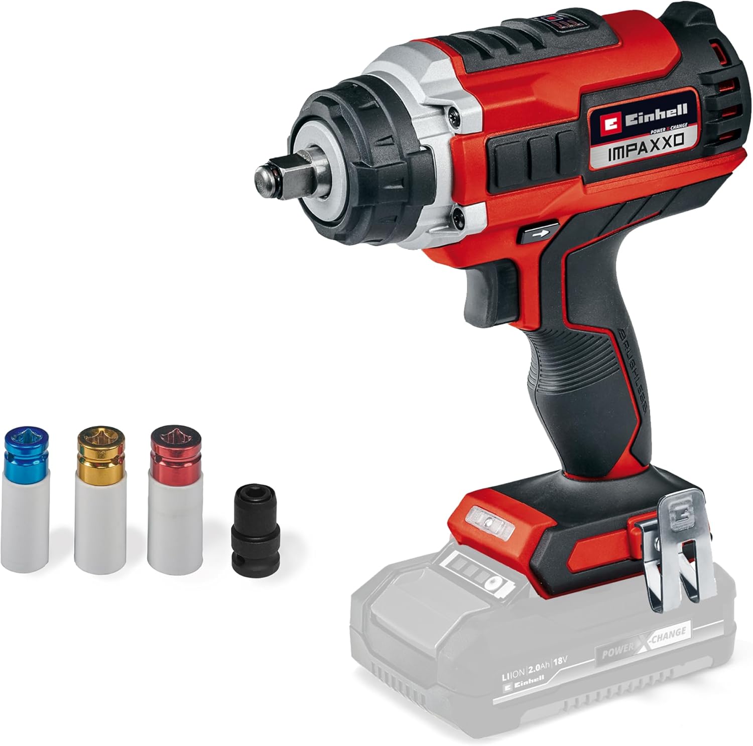 Einhell Professional Cordless Impact Nut Crimping IMPAXXO 18450 Power X-Change Li-Ion, 18 V, 400 Nm, 3 Gear Transmission, Coal-Free Engine, Battery and Charger Not Included - 4510070