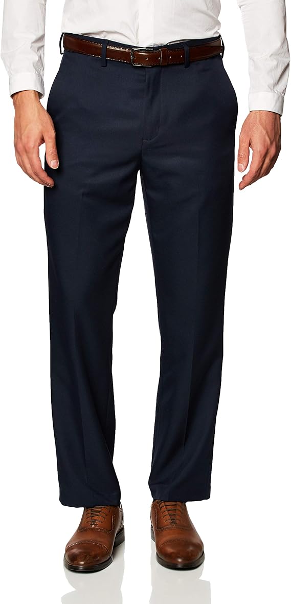 Amazon Essentials Men's Classic-Fit Expandable-Waist Flat-Front Dress Pants