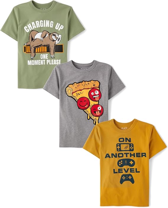 The Children's Place Boys The Children's Place Boys Short Sleeve Graphic T- Shirt 3-Pack