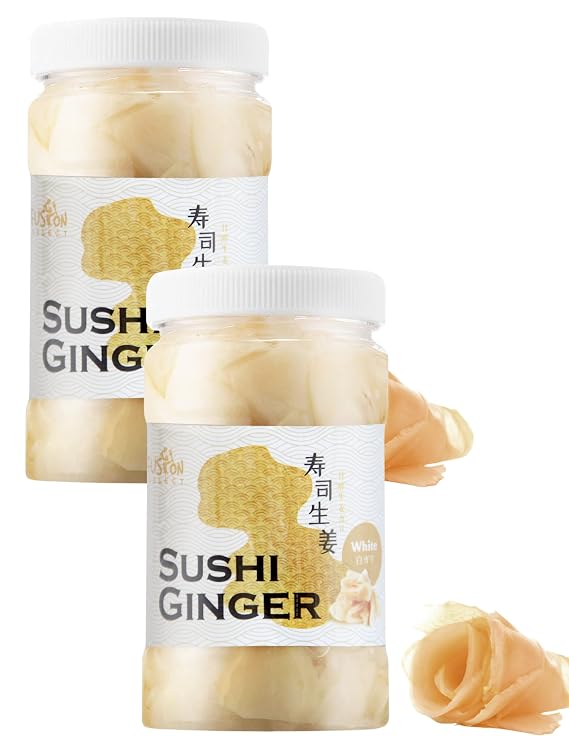 Fusion Select 2 Packs Sushi Ginger - Natural Sliced Gari, Pickled Ginger for Sushi - No MSG, Non-GMO - Spicy, Sour, Sweet & Salty Taste Notes - Side Dish For Sashimi, Sushi Ingredients - 12oz