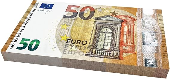 Scratch Cash 100 x € 50 Euro Money to Play (Größe reduziert auf 75% im Vergleich zu echten)