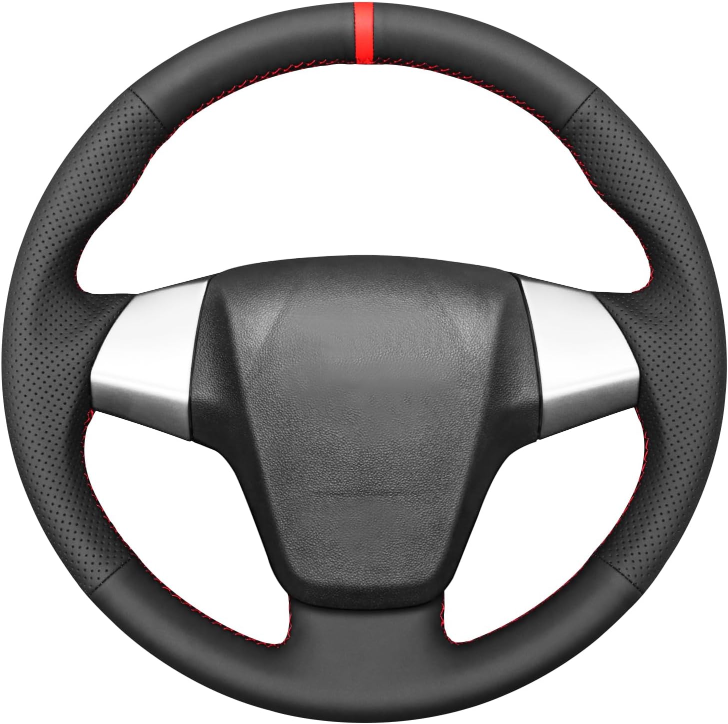 MEWANT Car Steering Wheel Cover for Toyota AvanzaAvanza 2015-2020  Daihatsu SigraCalya 2016-2024  Rush 2017 Hand-Stitched Leather Car Steering Wrap