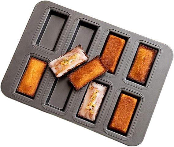 Mini Loaf Baking Pan Set, 8 Section Nonstick Carbon Steel Tray, Ideal Cupcake Tart Pie Cheesecake Mold, Sturdy Oven Safe Tool, Smooth Release Design, Perfect Dessert Treats Baking Fun