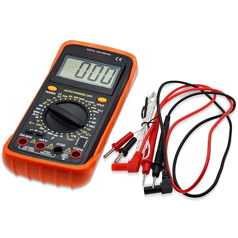 Digital Multimeter Tester Portable Multimeter for Electrical Applications | Angle Adjustable LCD, Data Hold, Shockproof, Measures Voltage, Current, Resistance, Continuity and Diode (Model AMT32)