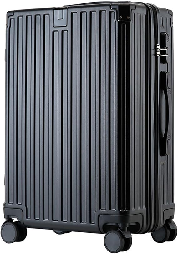 Aluminum Frame Luggage with Zipper, Sturdy, Thick and Durable Suitcase, Men's 24 Inch Travel Boarding Password Box,Black,20in