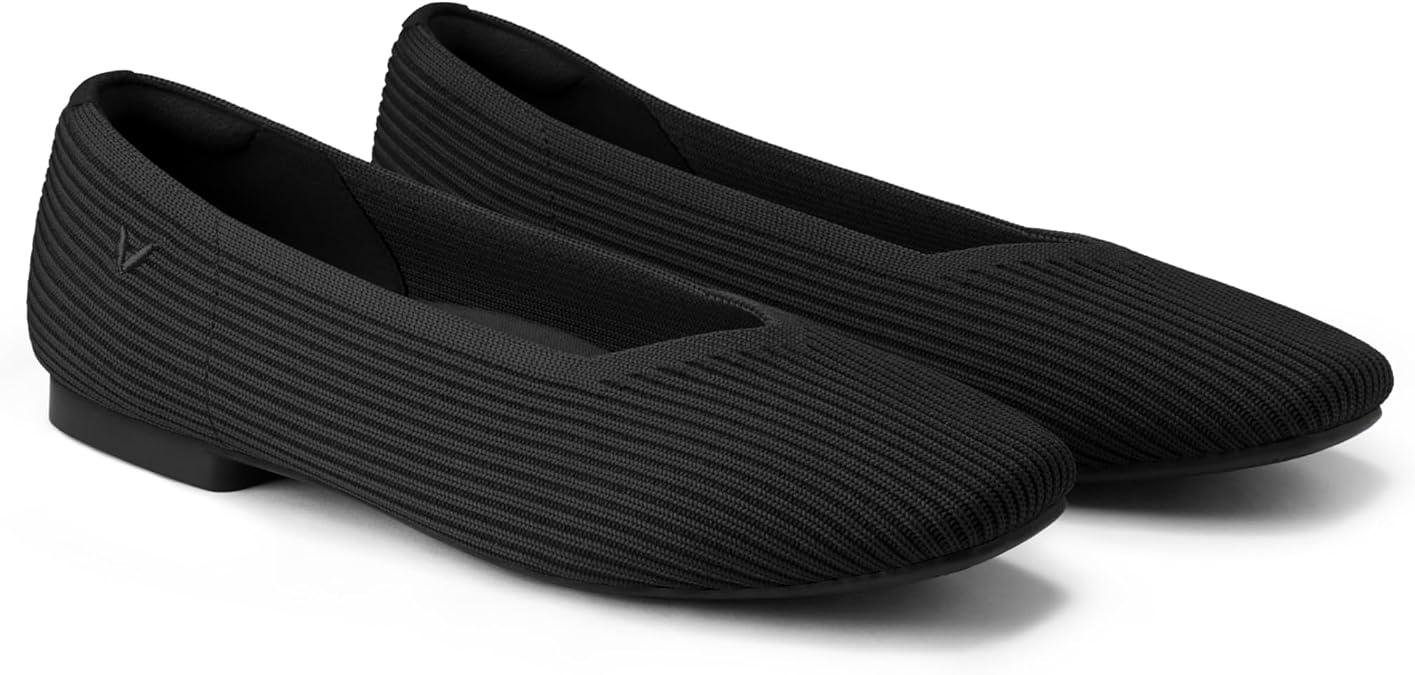 VIVAIA Margot 2.0 Women's Casual Flats, Comfortable Square-Toe V-Cut Ballet Flats, Sustainable Washable Slip on Shoes
