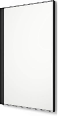 Better Bevel 24 x 36 Rectangle Framed Mirror | Bathroom Wall Mirror | Made in USA | Steel Frame, Black Finish