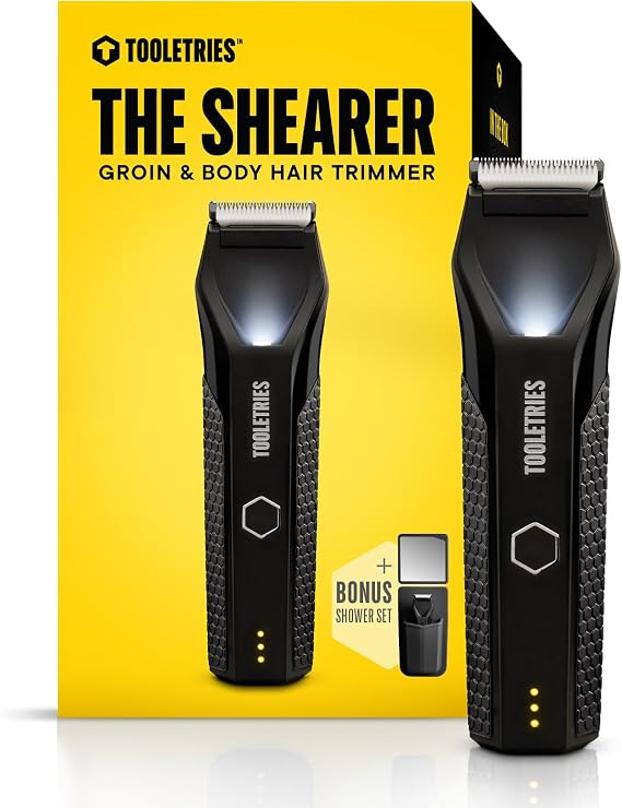 TOOLETRIES The Shearer Groin Trimmer & Body Groomer Set for Men - Black