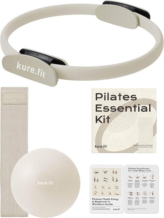 Pilates Kit for Women Home Pilates Equipment Set with Ring, Ball & Resistance Bands | Pilates Starter Kit with Accessories in Gift Box