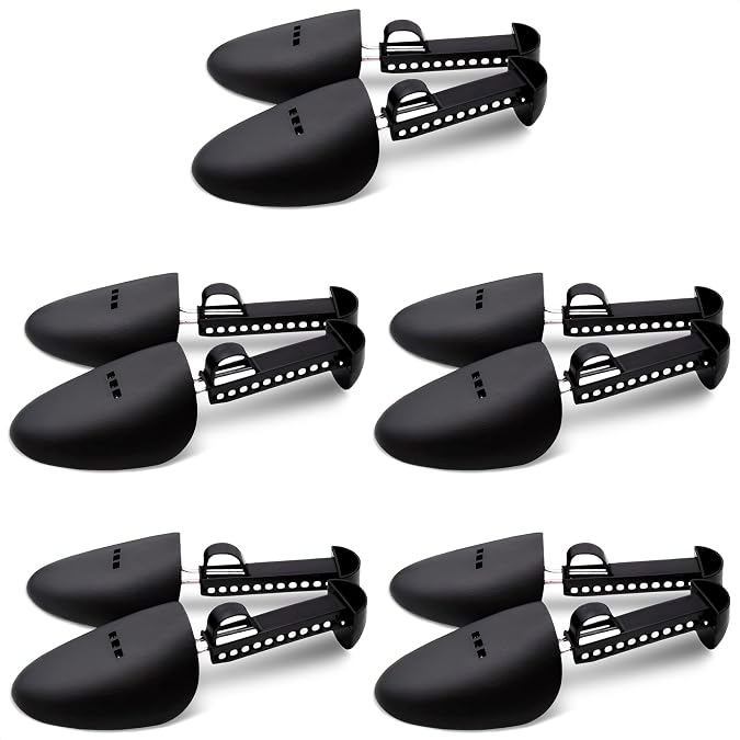 NADOBA Shoe Trees for Men and Women, 5 Pairs, Plastic and Steel, Sizes 6-13