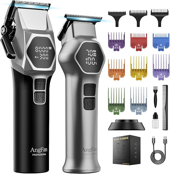 ANGFAN Hair Clippers for Men 8000RPM Brushless Motor 440C Steel Blades