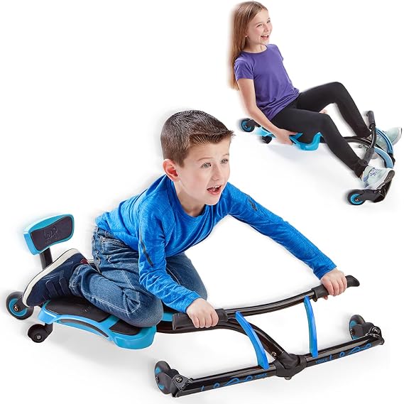 Leap Self Propelled Ride On Drifting Racer Riding Toy for Boys and Girls Ages 4 9 - Blue