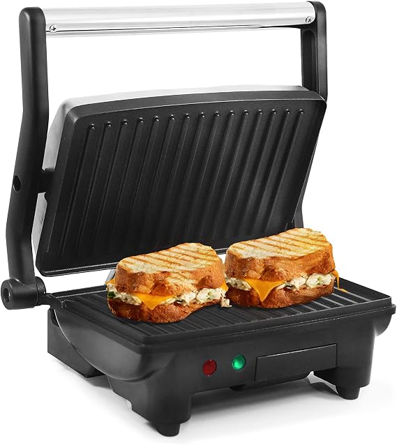 Elite Gourmet EPN-2976# 2-in-1 Nonstick Panini Press & Indoor Grill, Opens 180-Degree Gourmet Sandwich Maker, Floating Hinge Fits All Foods, Contact Grill with Removable Grease Tray