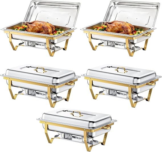 Chafing Dishes for Buffet 5 Pack 9QT Chafing Dish Set
