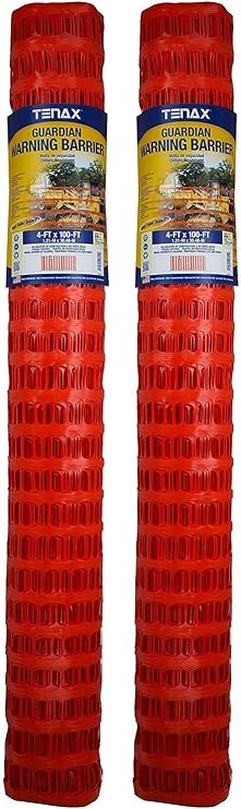 Tenax 2A060006 Guardian Economy Safety Fence - Mesh Agricultural Fencing, Orange, Pack of 2