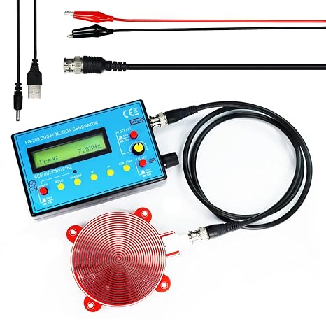 FG-200 DDS Function Generator 0.01Hz to 500kHz Sine Sawtooth Triangle Waveforms 50 Ohm Output Impedance with BNC Cable ABS Material Portable Signal Generator Frequency Range 5.51x3.15x1.02 Inch