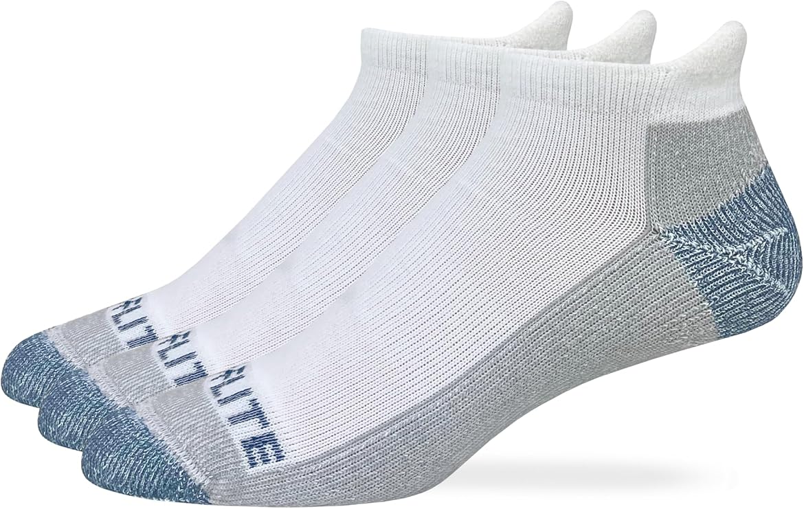 Top Flite Mens Womens Max Cushion Moisture Wicking Heel Tab Sport Socks 3 Pair Pack