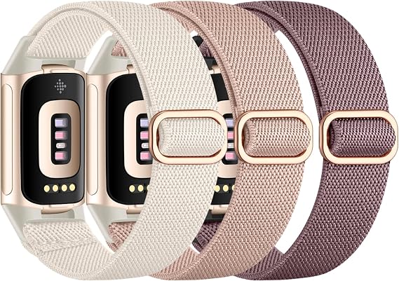 Nylon Straps Compatible with Fitbit Charge 6 Strap - Fitbit Charge 5 | Waterproof Soft Elastic Sport Replacement Bands for Charge 5/ Charge 6 Fitness Tracker Accessories Women Men