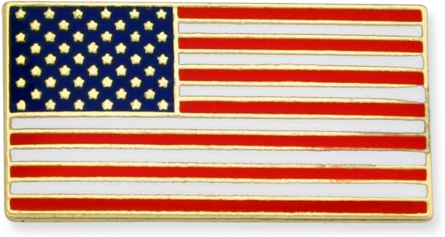 PinMart Small Rectangle American Flag Lapel Pin with 50 Stars and 13 Stripes