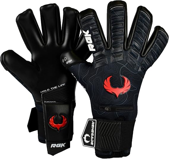 Renegade GK Eclipse Professional Soccer Goalie Gloves - Adult & Youth (Sizes 6-12, Level 5) 4+3MM EXT Contact Grip + Fingersaves | Max Grip & Comfort | Goalkeeper for Gloves Elite Play | Based in USA