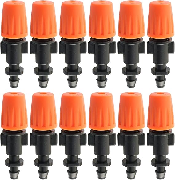 DGZZI Drip Irrigation Misting Nozzles 12PCS Adjustable Garden Sprinkler Head Atomizer