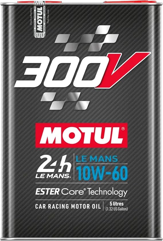 Motul 110865 | Motul 300V Le Mans ESTER Core Technology Car Racing Motor Oil | Viscosity 10W-60, SAE J 300 | 5 Litres