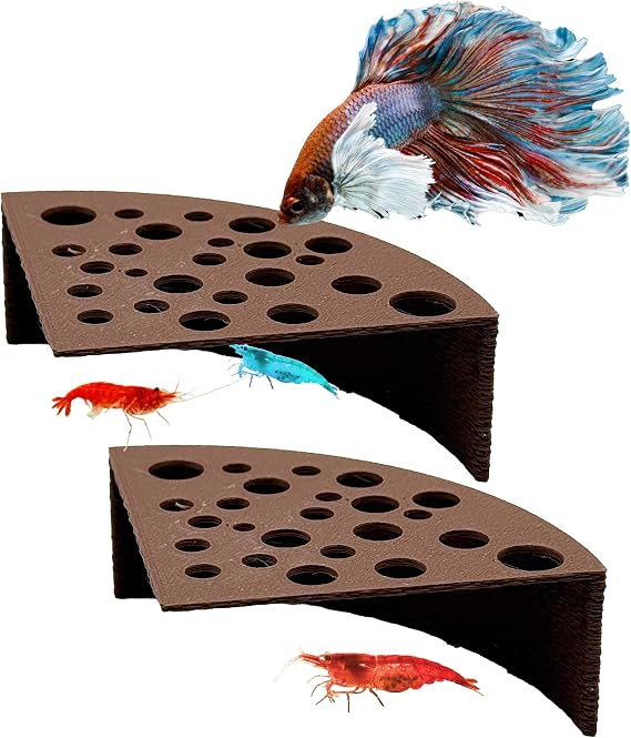 CTWPets Shrimp Breeding Cave & Hide, Half Tunnel, 2 Pack, Brown
