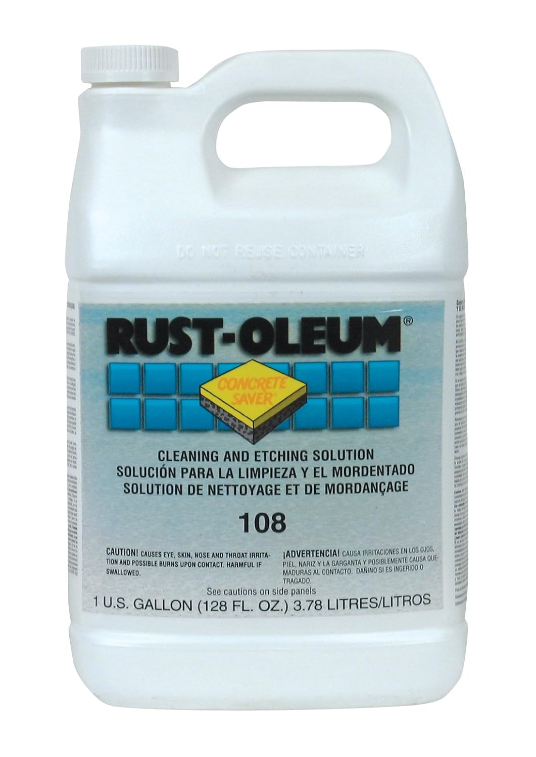Rust-Oleum 108402 Concrete Saver 108 Cleaning and Etching Solution Coating, 1-Gallon, 2-Pack