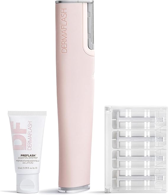 DERMAFLASH LUXE PLUS DEVICE, ANTI-AGING, EXFOLIATING, DERMA PLANNING TOOL, Sonic Edge Technology, 4 WEEK TREATMENT, BRUSH