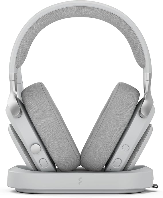 Fractal Design Scape Light - Wireless PC Gaming Headset - Detachable Flip-to-Mute Microphone with Noise Cancellation - Battery Life Up to 40 Hours - Configurable Ambient Lighting - Gray