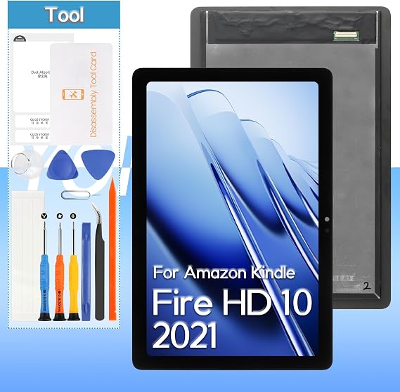 Screen Replacement for Amazon Kindle Fire HD 10 /HD 10 Plus 11th Gen 2021 T76N2B 10.1" LCD Display Digitize Assembly Repair Part with Tools