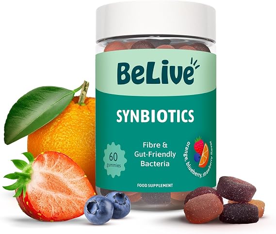 BeLive Synbiotics Probiotic & Prebiotic Fiber Gummies for Digestive Health