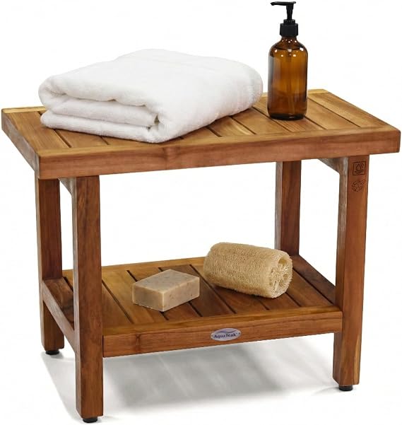 AquaTeak Spa 24" Teak Shower Bench