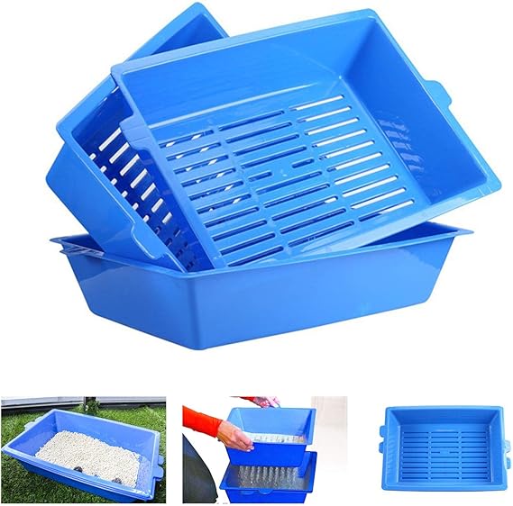 Cat Litter Box Self Cleaning, 3 Sifting Tray Easy to Clean Reusable Boxes, with Sifter Tray Automatic Clean Don't Need a Litter Spoon,Large Pan in Pet Supplies for Pine Pellets. (1Pack)