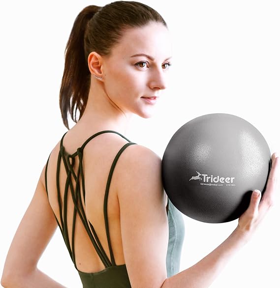 Trideer 9-Inch Pilates Ball, Small Exercise Ball for Yoga, Core Training, Physical Therapy, Balance, Stability and Stretching Pilates Equipment with Inflation Straw
