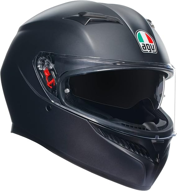 AGV K3 Full Face ECE 22.06 Motorcycle Helmet - Plain, Matt Black