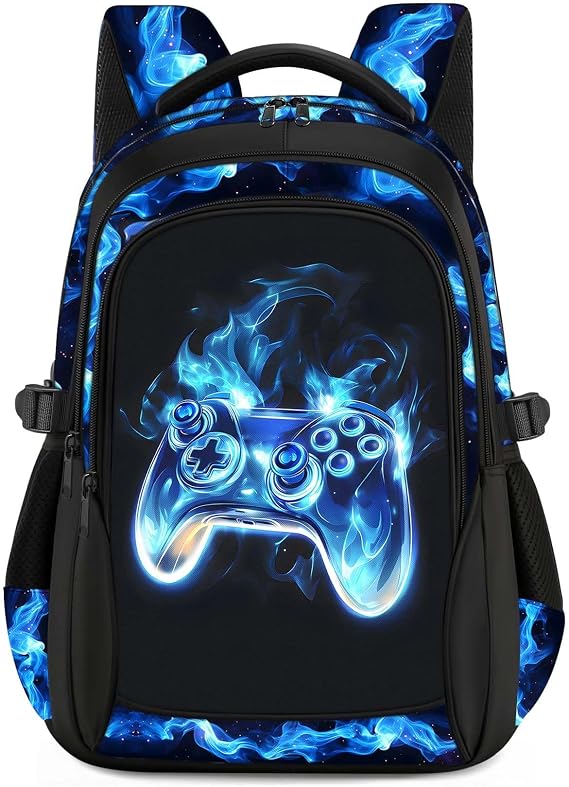Kids Backpack for Boys - Gamer Boys Backpacks for Kids Teens Elementary Middle School, 17 Large Capacity Students Bookbag, Perfect for Travel and School
